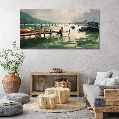 Foto op canvas Een rustige haven in de ochtend