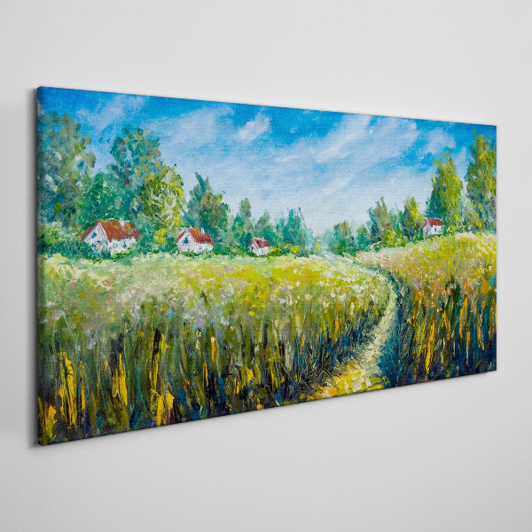 Canvas schilderij Zomerlandschappen met landhuizen