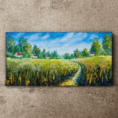 Canvas schilderij Zomerlandschappen met landhuizen
