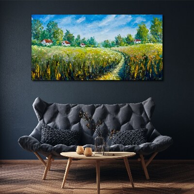 Canvas schilderij Zomerlandschappen met landhuizen