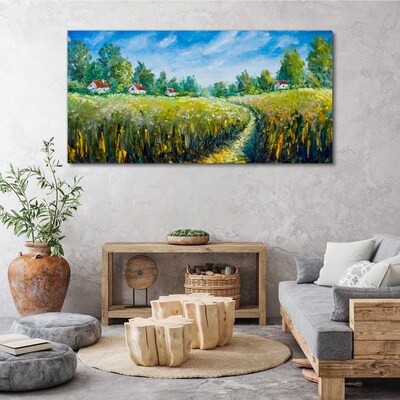Canvas schilderij Zomerlandschappen met landhuizen