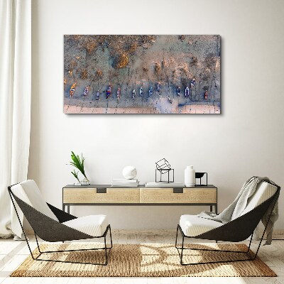 Schilderij op doek Een rustige haven in het zonsonderganglicht