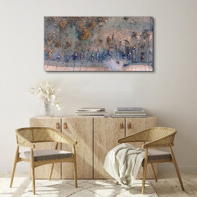 Schilderij op doek Een rustige haven in het zonsonderganglicht