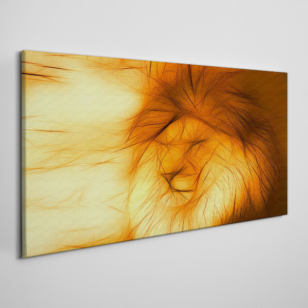 Canvas schilderij Gouden Leeuw in abstracte vorm