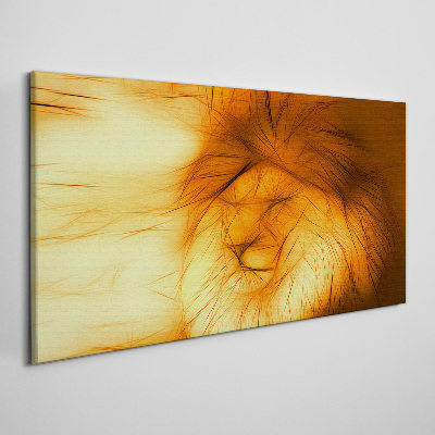 Canvas schilderij Gouden Leeuw in abstracte vorm