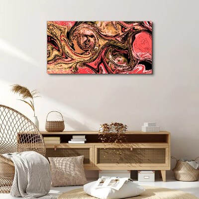 Canvas schilderij Abstracte wervelingen in tinten roze