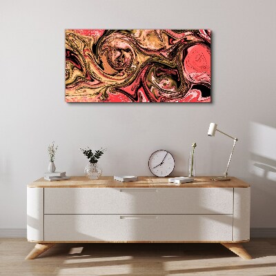 Canvas schilderij Abstracte wervelingen in tinten roze