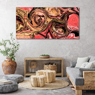 Canvas schilderij Abstracte wervelingen in tinten roze