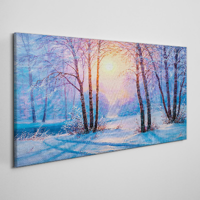 Foto op canvas Wintermorgen in het bos