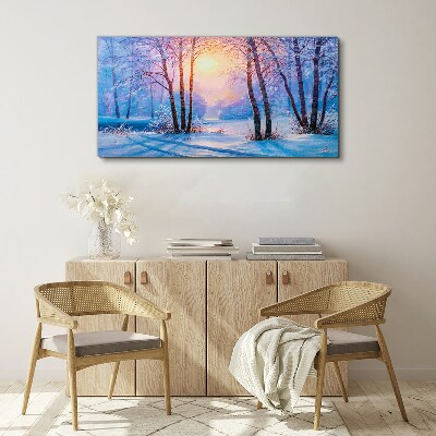 Foto op canvas Wintermorgen in het bos