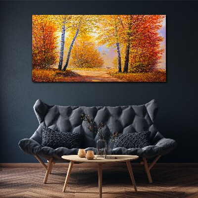 Schilderij op doek Gouden herfst in het bos
