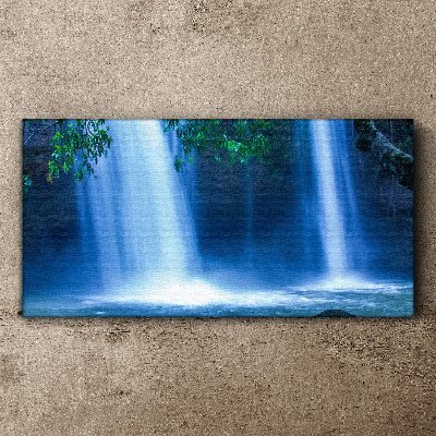 Schilderij op doek Waterval in het blauw