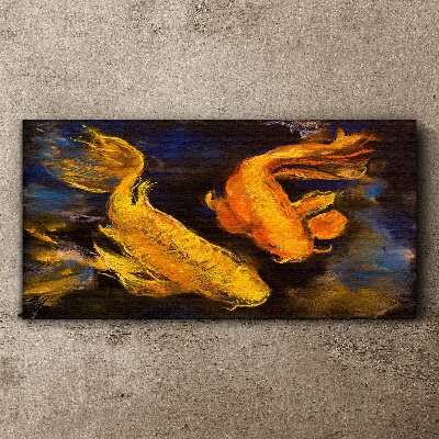 Foto op canvas Gouden vissen in het water dansen