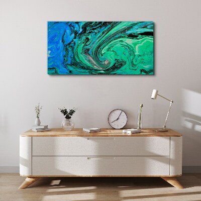 Canvas schilderij Wervelende tinten blauw en groen