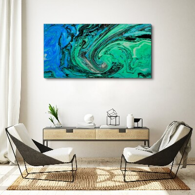 Canvas schilderij Wervelende tinten blauw en groen
