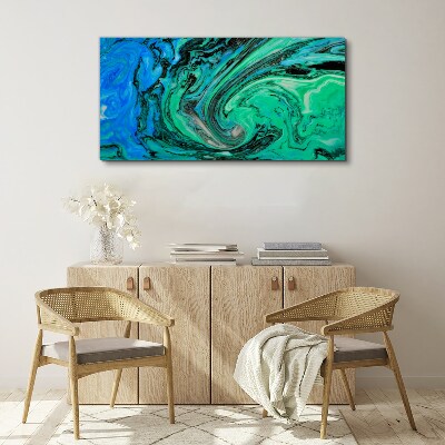 Canvas schilderij Wervelende tinten blauw en groen