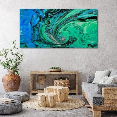Canvas schilderij Wervelende tinten blauw en groen