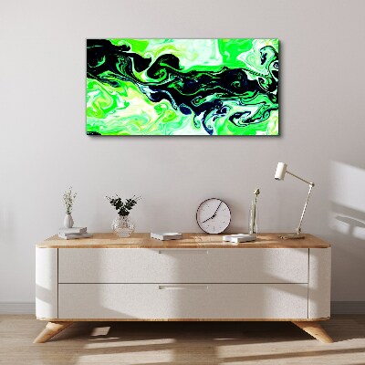 Schilderij op doek Groene wervelingen van abstractie