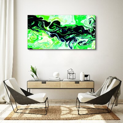 Schilderij op doek Groene wervelingen van abstractie