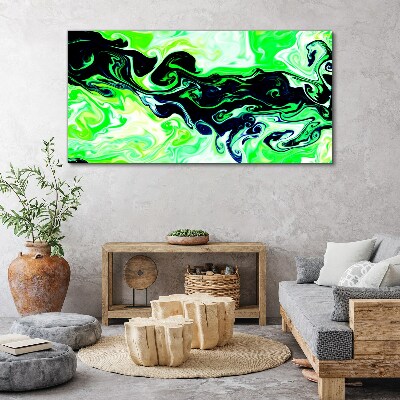 Schilderij op doek Groene wervelingen van abstractie