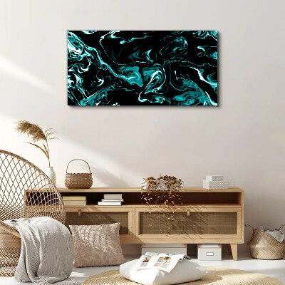 Foto op canvas Groene en zwarte abstracte wervelingen