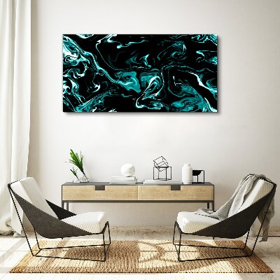 Foto op canvas Groene en zwarte abstracte wervelingen