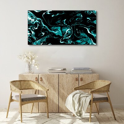 Foto op canvas Groene en zwarte abstracte wervelingen