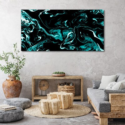 Foto op canvas Groene en zwarte abstracte wervelingen