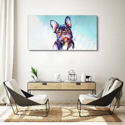 Schilderij op doek Kleurrijk portret van een Franse bulldog