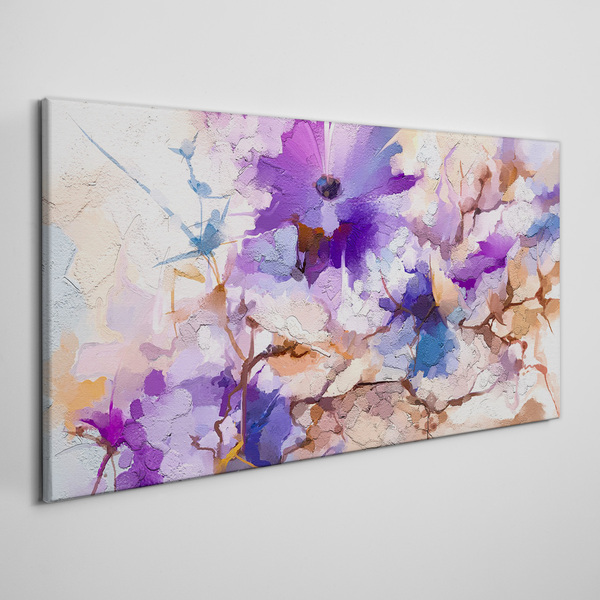 Canvas schilderij Bloemenabstractie in paars