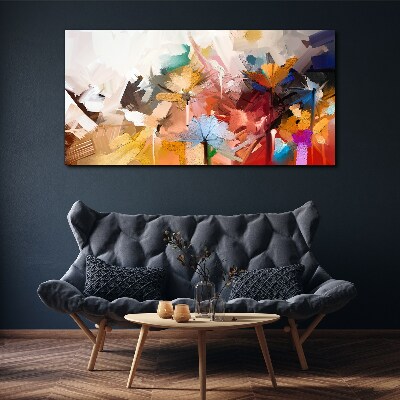 Foto op canvas Kleurrijke bloemen in een abstracte stijl