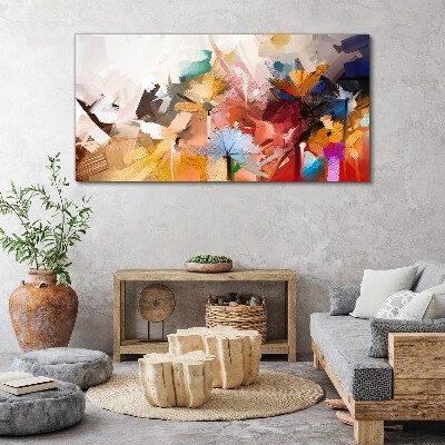 Foto op canvas Kleurrijke bloemen in een abstracte stijl
