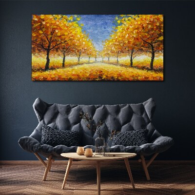 Canvas schilderij Gouden laan in herfstweer