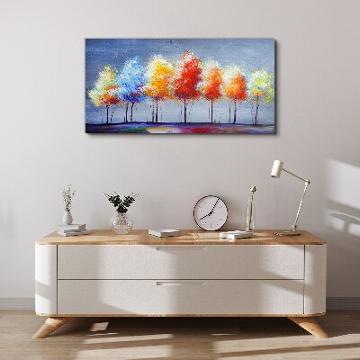 Schilderij op doek Herfstkleuren in het park