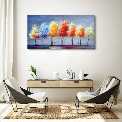 Schilderij op doek Herfstkleuren in het park