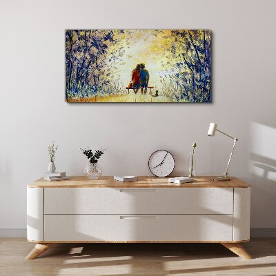 Schilderij op doek Liefde in de wind