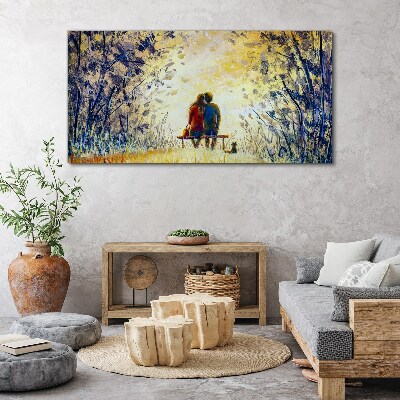 Schilderij op doek Liefde in de wind