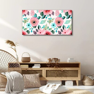 Schilderij op doek Bloemenpatroon in delicate tinten