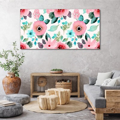 Schilderij op doek Bloemenpatroon in delicate tinten