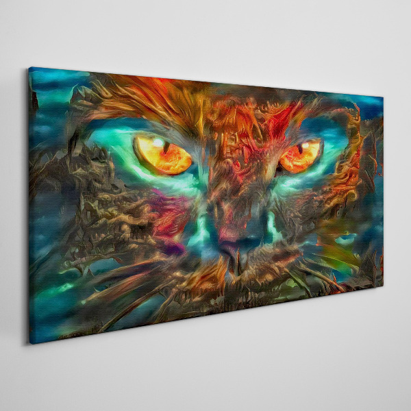 Schilderij op doek De ogen van de mysterieuze kat