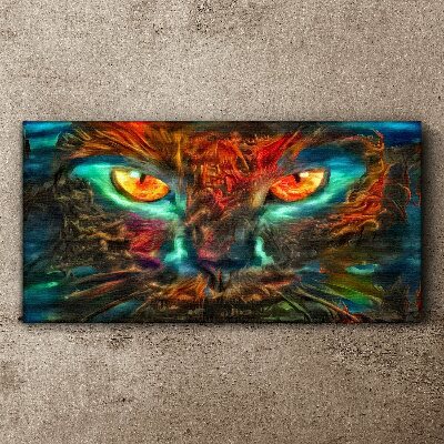 Schilderij op doek De ogen van de mysterieuze kat
