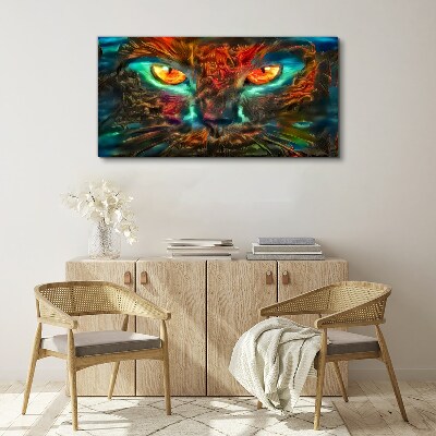 Schilderij op doek De ogen van de mysterieuze kat