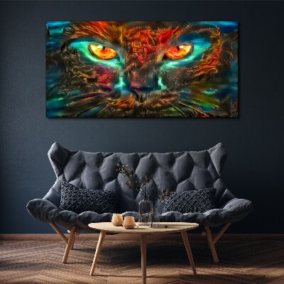 Schilderij op doek De ogen van de mysterieuze kat