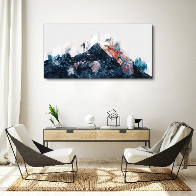 Schilderij op doek Bergpanorama in abstracte vorm