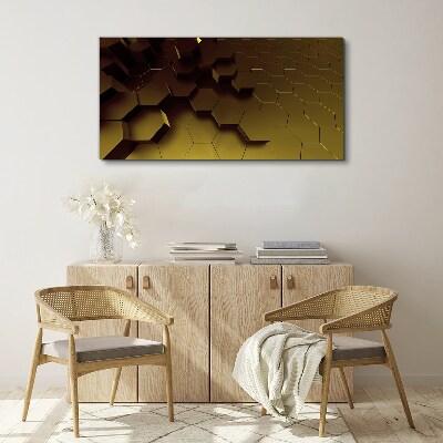Canvas schilderij Gouden zeshoeken