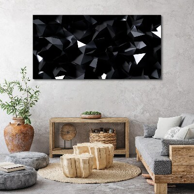 Canvas schilderij Zwarte geometrische mozaïek