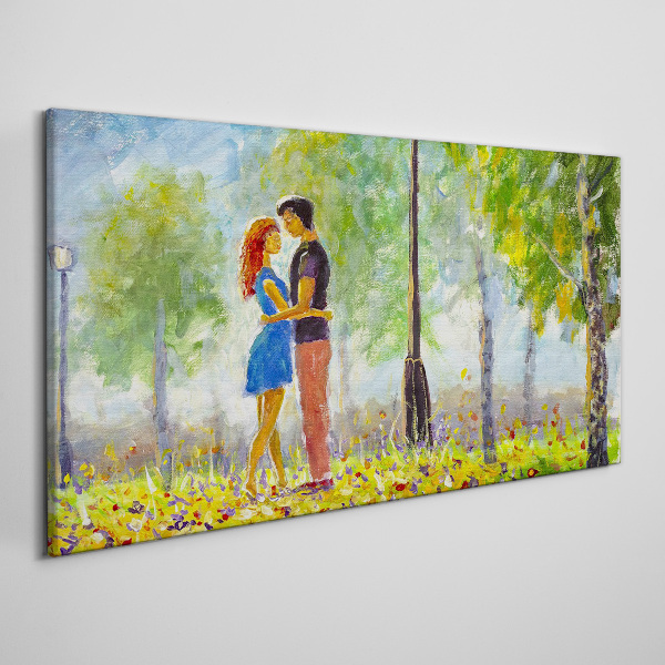 Canvas schilderij Liefde tussen het groen