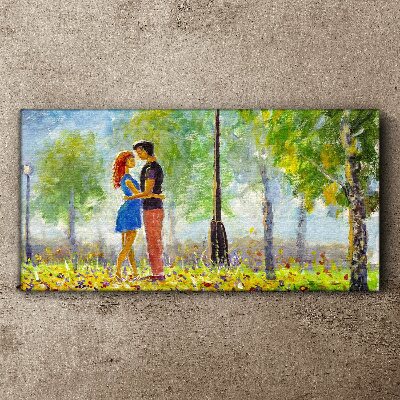 Canvas schilderij Liefde tussen het groen