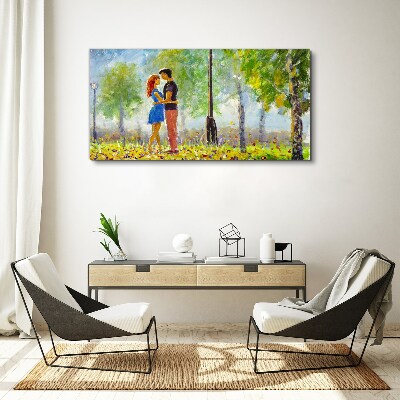 Canvas schilderij Liefde tussen het groen