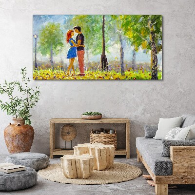 Canvas schilderij Liefde tussen het groen